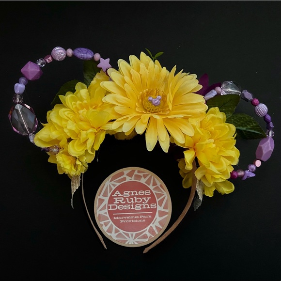 Tangled Rapunzel Disney Princess Ins Beaded Floral Minnie Mouse Ears OOAK - Picture 2 of 5